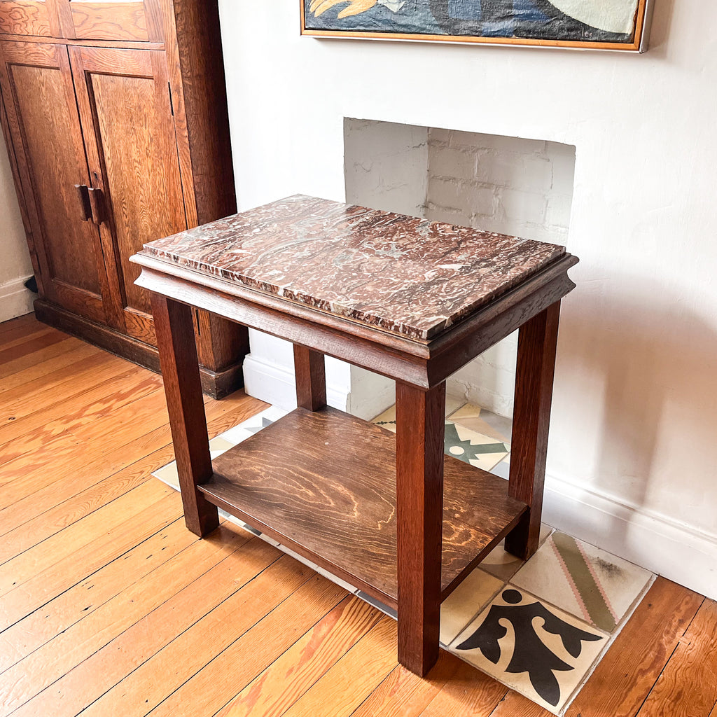 Vintage Continental Marble Side Table