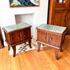 A Pair Of Vintage Bedside Cabinets With Marble Tops