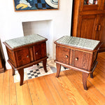 Load image into Gallery viewer, A Pair Of Vintage Bedside Cabinets With Marble Tops
