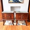 A Pair Of Vintage Bedside Cabinets With Marble Tops