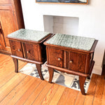 Load image into Gallery viewer, A Pair Of Vintage Bedside Cabinets With Marble Tops
