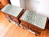 A Pair Of Vintage Bedside Cabinets With Marble Tops