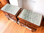 Load image into Gallery viewer, A Pair Of Vintage Bedside Cabinets With Marble Tops
