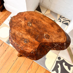 French Vintage Rustic Tripod Stool