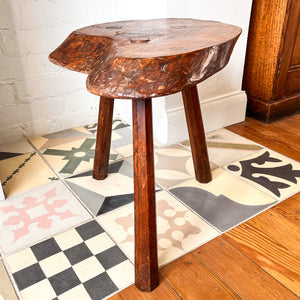 French Vintage Rustic Tripod Stool