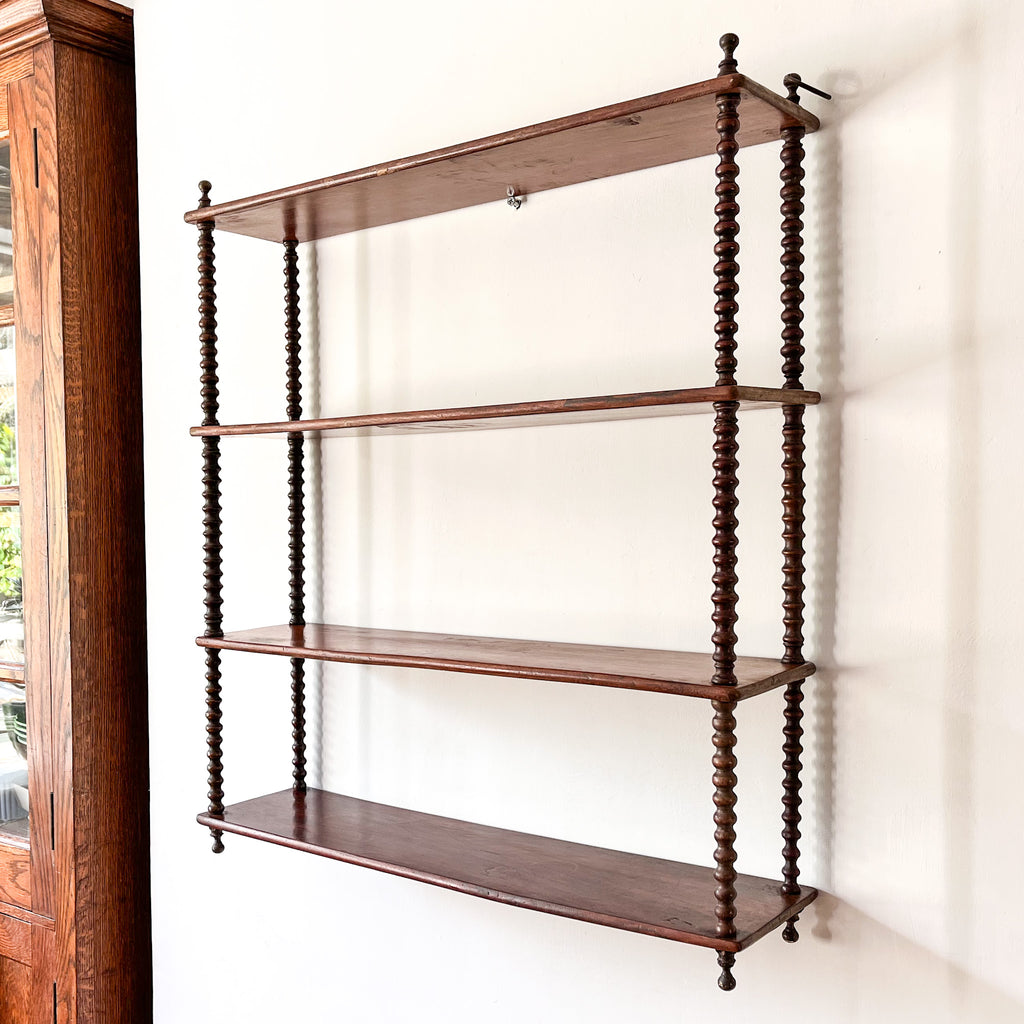 Antique Four Tier Bobbin Wall Shelf