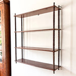 Load image into Gallery viewer, Antique Four Tier Bobbin Wall Shelf
