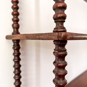 Antique Four Tier Bobbin Wall Shelf