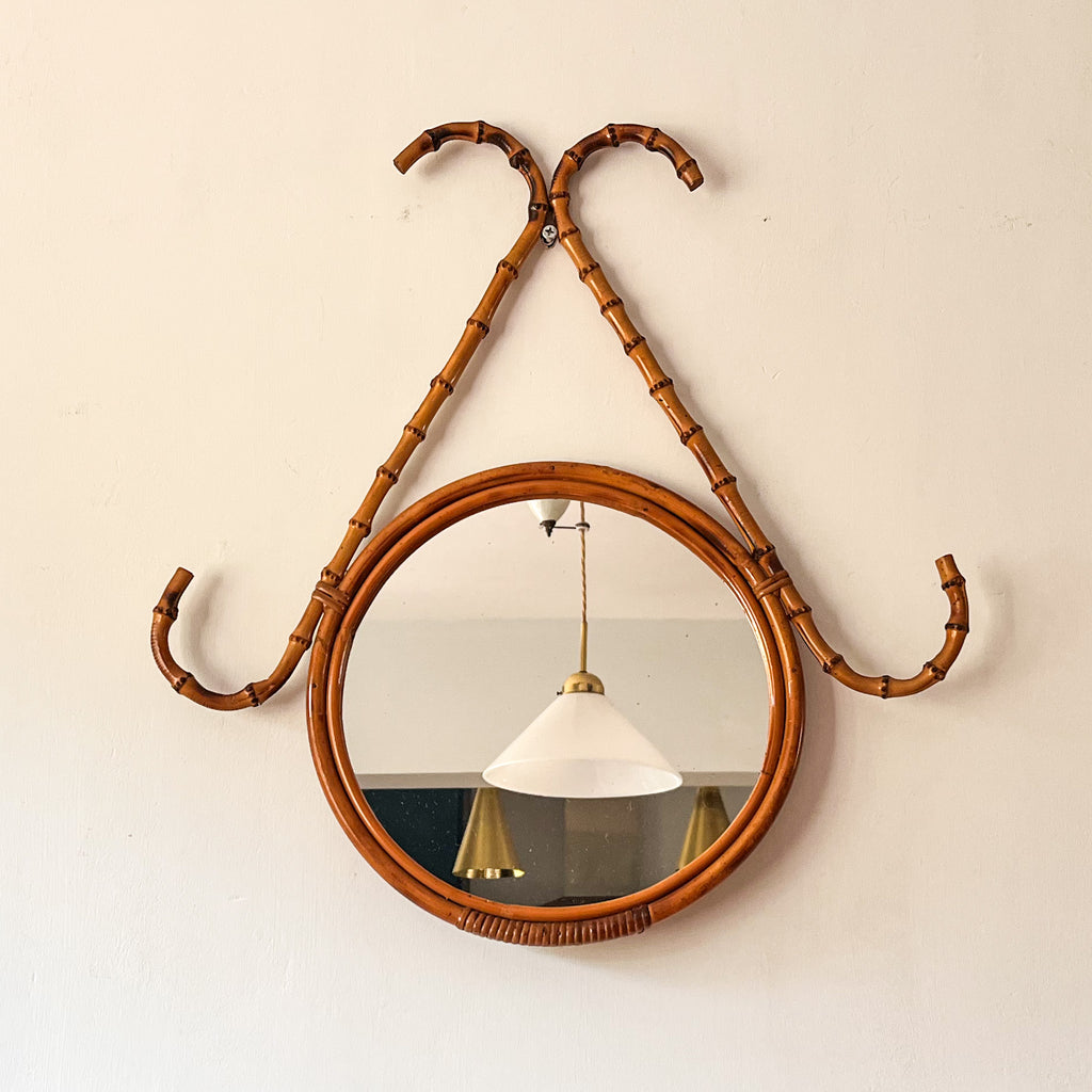 Vintage Bamboo Wall Mirror