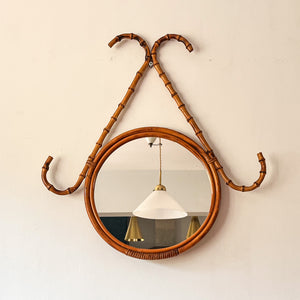 Vintage Bamboo Wall Mirror