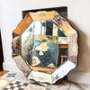 Antique French Circular Venetian Mirror With Etched Floral Design And Scalloped Edges