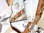 Load image into Gallery viewer, Antique French Circular Venetian Mirror With Etched Floral Design And Scalloped Edges
