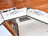Antique French Circular Venetian Mirror With Etched Floral Design And Scalloped Edges