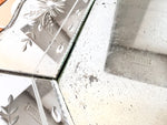 Load image into Gallery viewer, Antique French Circular Venetian Mirror With Etched Floral Design And Scalloped Edges
