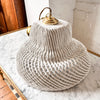 Vintage Italian Ceramic Woven Pendant Light