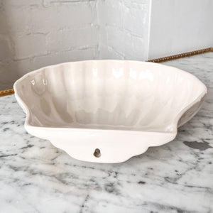French Vintage Ceramic Shell Wall Pocket / Dish