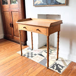 Load image into Gallery viewer, Victorian Pine Faux Bamboo Wash Stand / Console / Side Table On Brass Castors
