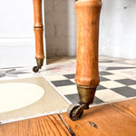 Load image into Gallery viewer, Victorian Pine Faux Bamboo Wash Stand / Console / Side Table On Brass Castors
