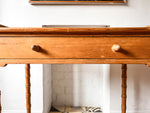 Load image into Gallery viewer, Victorian Pine Faux Bamboo Wash Stand / Console / Side Table On Brass Castors
