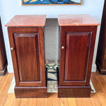 Load image into Gallery viewer, A Pair Of Matching Pot Cupboards / Nightstands With Marble Tops
