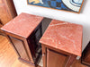 A Pair Of Matching Pot Cupboards / Nightstands With Marble Tops