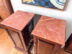 Load image into Gallery viewer, A Pair Of Matching Pot Cupboards / Nightstands With Marble Tops
