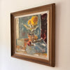 Swedish Oil On Board, Still Life With Yellow Flower, Signed Lars Vidlund