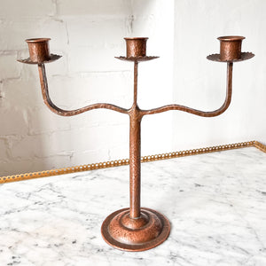Art Nouveau Copper Candlestick