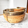 Gabriella Crespi Style Pencil Reed And Brass Basket