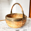 Gabriella Crespi Style Pencil Reed And Brass Basket