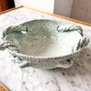 Vintage Speckled Light Green Ceramic Rope Bowl By Vallauris