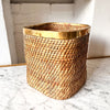 Gabriella Crespi Style Pencil Reed And Brass Pot