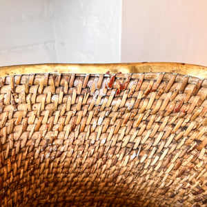 Gabriella Crespi Style Pencil Reed And Brass Pot