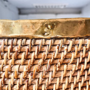 Gabriella Crespi Style Pencil Reed And Brass Pot