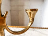 Mid Century Brass Brutalist Candlestick