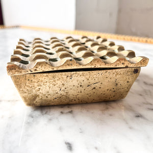 Mid Century Brass Ashtray / Decorative Box In Ultima 15 Style