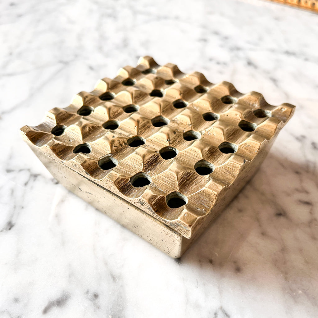 Mid Century Brass Ashtray / Decorative Box In Ultima 15 Style