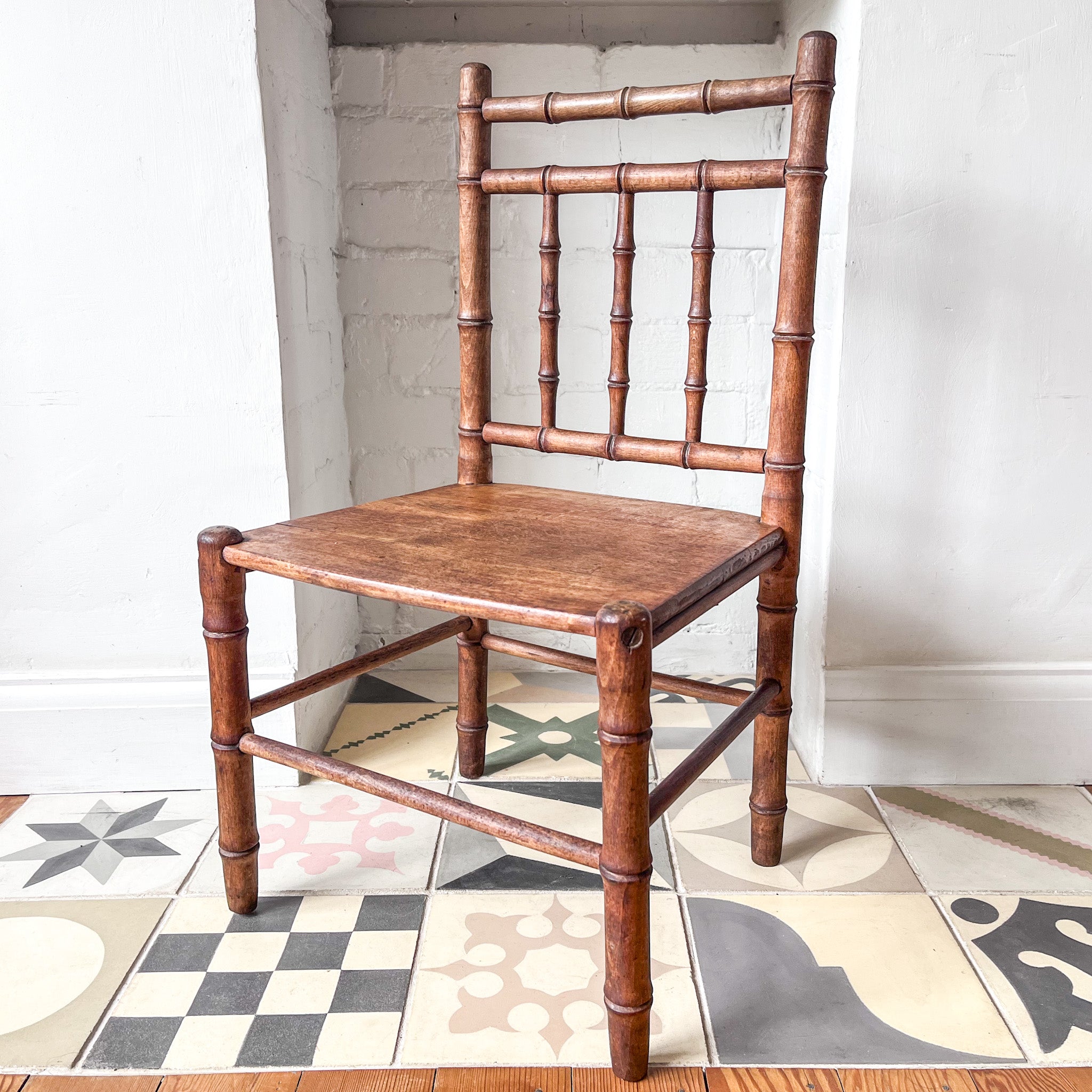 Antique Faux Bamboo Child's Chair