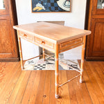 Load image into Gallery viewer, Vintage Harrods Beech Faux Bamboo Dressing Table / Desk
