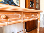 Load image into Gallery viewer, Vintage Harrods Beech Faux Bamboo Dressing Table / Desk
