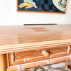 Vintage Harrods Beech Faux Bamboo Dressing Table / Desk