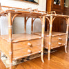 RESERVED - Pair Of Vintage Harrods Faux Bamboo Bedside Cabinets