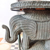 Pair Of Vintage Wicker Elephant Tables Painted Green
