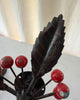 A Pair Of Vintage Toleware Berry Wall Sconces