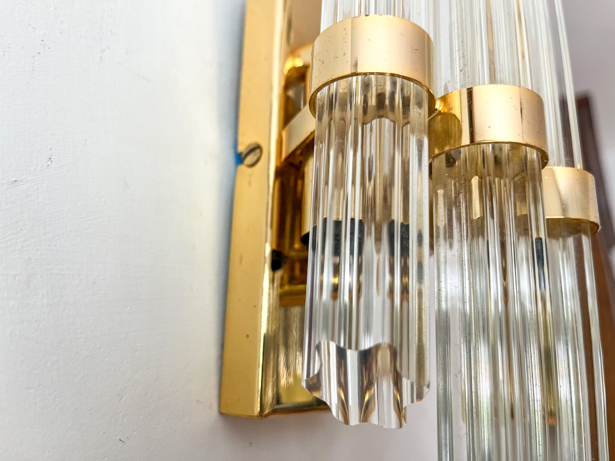 Wall Light Sconce With Glass Rods In The Style Of Venini