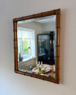 Load image into Gallery viewer, Vintage Faux Bamboo Wall Mirror

