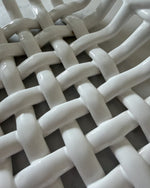 Load image into Gallery viewer, Vintage White Glazed Ceramic Woven Dish By Vallauris
