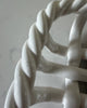 Vintage White Glazed Ceramic Woven Dish By Vallauris