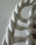 Load image into Gallery viewer, Vintage White Glazed Ceramic Woven Dish By Vallauris
