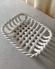 Vintage White Glazed Ceramic Woven Dish By Vallauris